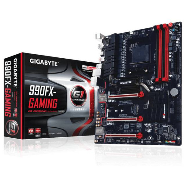 GIGABYTE GA-990FX-GAMING Socket AM3+/ AMD 990FX/ DDR3/ 2-Way CrossFireX&2-Way SLI/ SATA3&USB3.1/ M.2/ A&GbE/ ATX Motherboard