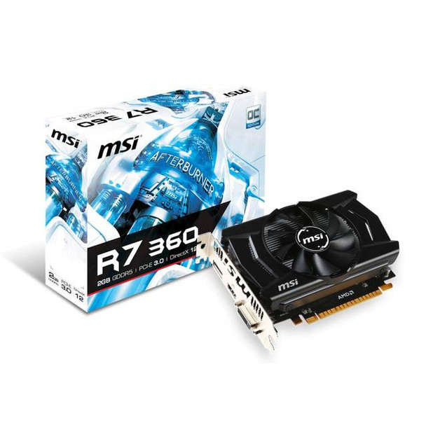 MSI AMD Radeon R7 360 OC 2GB GDDR5 DVI/HDMI/Displayport PCI-Express Video Card