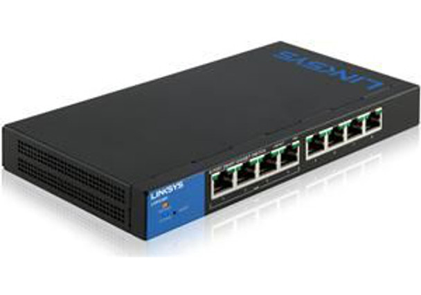 Linksys LGS308P Managed network switch Gigabit Ethernet (10/100/1000) Power over Ethernet (PoE) Black