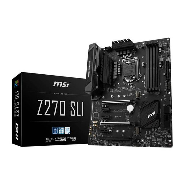 MSI Z270 SLI LGA1151/ Intel Z270/ DDR4/ 3-Way CrossFireX & 2-Way SLI/ SATA3&USB3.1/ M.2/ A&GbE/ ATX Motherboard