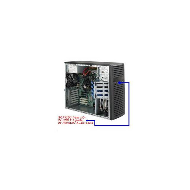 Supermicro SuperChassis CSE-732D2-500B 500W Mid-Tower Server Chassis (Black)