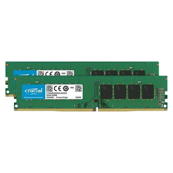 CT2K8G4DFS824A - Crucial - DDR4 - kit - 16 GB: 2 x 8 GB - DIMM 288-pin - 2400 MHz / PC4-19200 - CL17 - 1.2 V - unbuffered - non-ECC