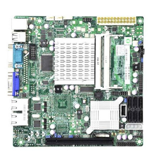 Supermicro X7SPA-H-D525-O Intel Atom D525/ Intel ICH9R/ DDR3/ V&2GbE/ Mini ITX Server Motherboard, Re