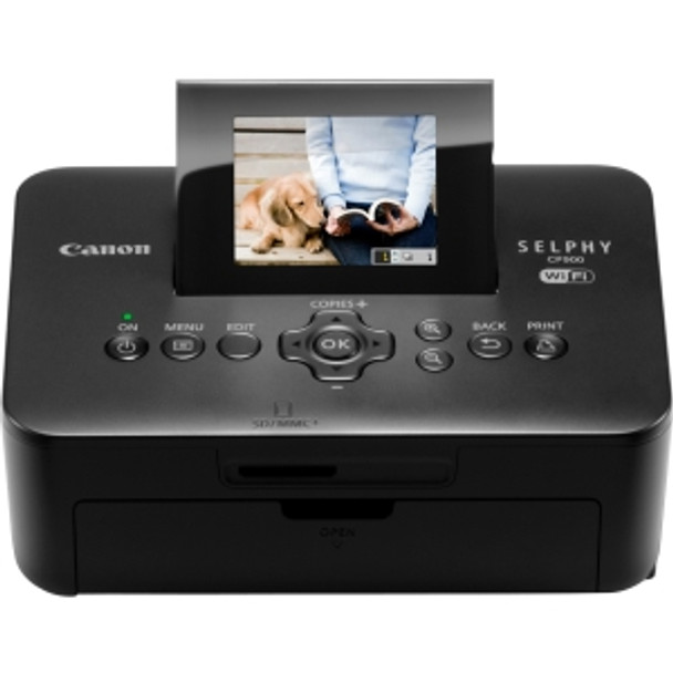 5959B001 - Canon SELPHY CP900 Dye Sublimation Printer (Refurbished) Color Photo Print Mobile 2.7 Display Black 47 Second Photo 300 x 300 dpi Wi-Fi Memory Card Slot