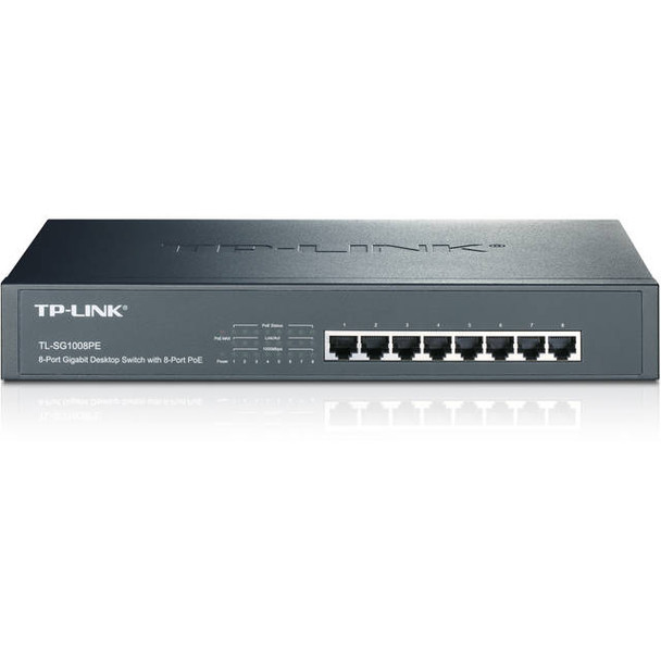 TP-Link TL-SG1008PE 8-Port Gigabit Desktop/Rackmount Switch w/ 8-Port PoE
