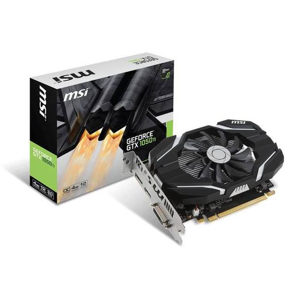 MSI NVIDIA GeForce GTX 1050 TI OC 4GB GDDR5 DVI/HDMI/DisplayPort PCI-Express Video Card