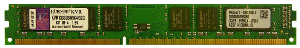 KVR1333D3N9K4/32G - Kingston 32GB (4x8GB) 1333Mhz PC3-10600 Cl9 240-Pin Dimm Non-ECC Unbueffered DDR3 SDRAM Memory