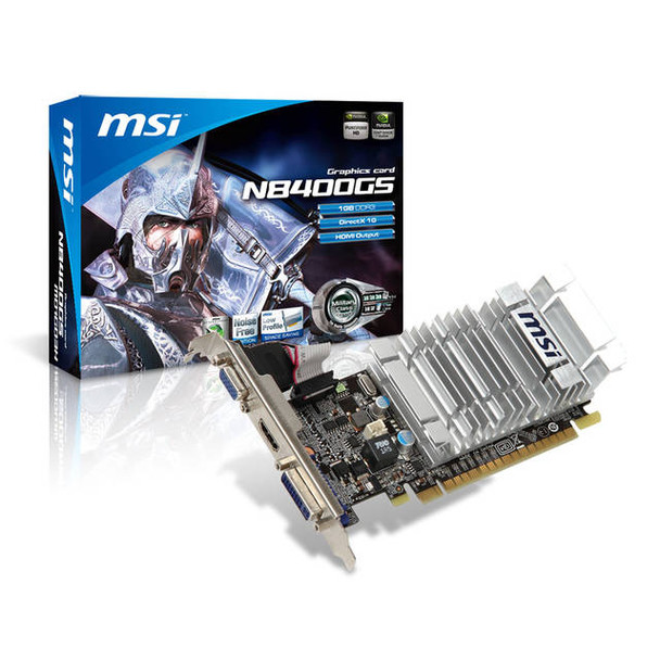 MSI NVIDIA GeForce 8400 GS 1GB DDR3 VGA/DVI/HDMI Low Profile PCI-Express Video Card