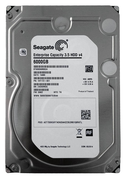 1HT17Z-001 - Seagate Enterprise CAPACITY V.4 6TB 7200RPM SATA 6GB/s 512E 128MB Cache 3.5-inch Hard Drive