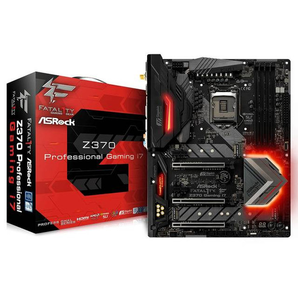 ASRock Fatal1ty Z370 Professional Gaming i7 LGA1151/ Intel Z370/ DDR4/ Quad CrossFireX & Quad SLI/ SATA3&USB3.1/ M.2/ WiFi/ A&3GbE/ ATX Motherboard