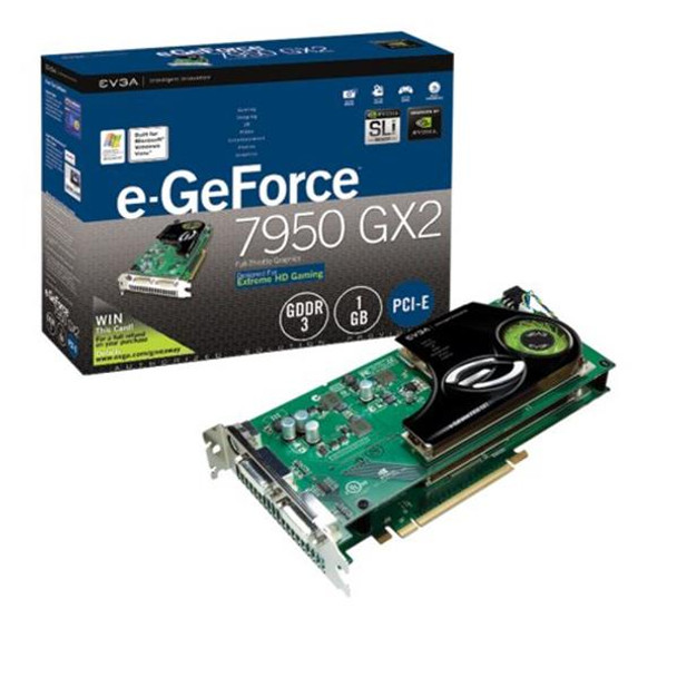 01G-P2-N592-RX - EVGA e-GeForce 7950 GX2 1GB 512-Bit GDDR3 PCI Express x16 Dual-Link DVI-I/ HDTV/ HDCP Support Video Graphics Card