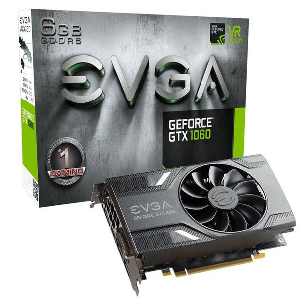 EVGA NVIDIA GeForce GTX 1060 GAMING 6GB GDDR5 DVI/HDMI/3DisplayPort PCI-Express Video Card w/ ACX 2.0