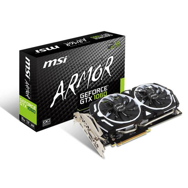 MSI NVIDIA GeForce GTX 1060 ARMOR OCV1 6G GDDR5 DVI/2HDMI/2DisplayPort PCI-Express Video Card