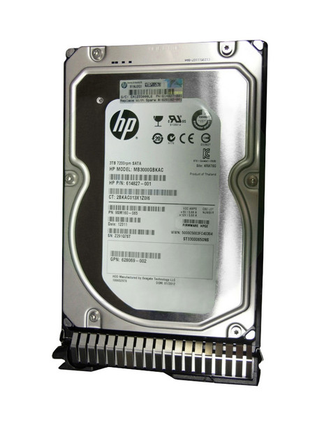 614827-001 - HP 3TB 7200RPM SATA 6GB/s NCQ MidLine 3.5-inch Hard Drive