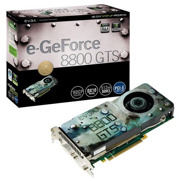 512-P3-E841-AR - EVGA e-GeForce 8800 GTS 512MB DDR3 PCI Express 2.0 Dual DVI/ HDTV Video Graphics Card