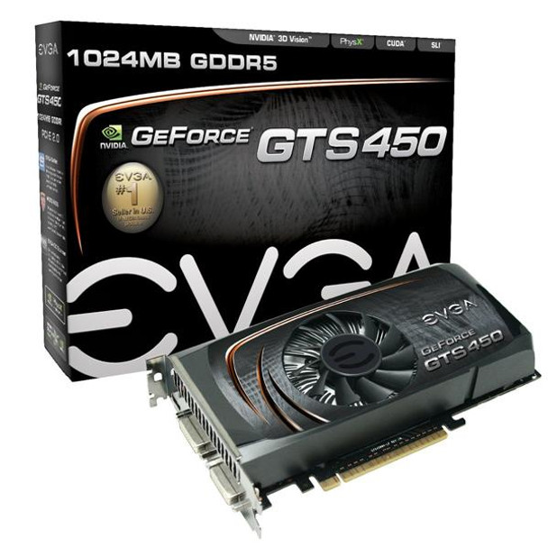 01G-P3-1352-KR - EVGA GeForce GTS 450 1GB 128-Bit GDDR5 PCI Express 2.0 x16 HDCP Ready SLI Support Video Graphics Card