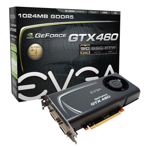 01G-P3-1373-AR - EVGA GeForce GTX 460 SuperClocked EE (External Exhaust) 1GB 256-Bit GDDR5 PCI Express 2.0 x16 Dual DVI/ mini HDMI Video Graphics Card