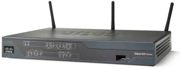 Cisco 881 Single-band (2.4 GHz) Fast Ethernet Black wireless router