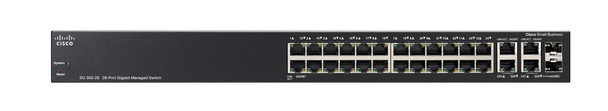 SRW2024-K9-NA-OB - Cisco SG300-28 28-Ports Manageable 26 x RJ-45 2 x Expansion Slots 10/100/1000Base-T Ethernet Switch (Refurbished)