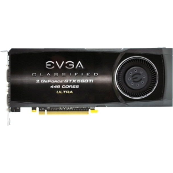 012-P3-2078-KR - EVGA GeForce GTX 560 Ti 448 Cores Classified Ultra 1280MB GDDR5 320-Bit PCI Express 2.0 x16 Dual DVI/ HDMI/ HDCP Ready/ SLI Support Video Gr