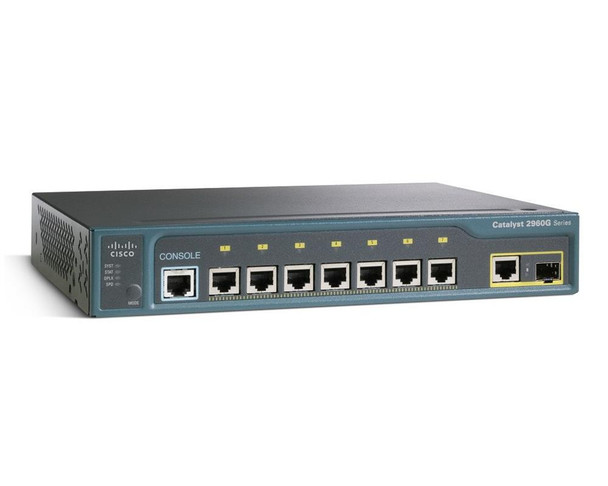 WS-C2960G-8TC-L= - Cisco Catalyst 2960 8-Port Gigabit Ethernet Switch 10/100/1000 TSFP LAN Base (Refurbished)