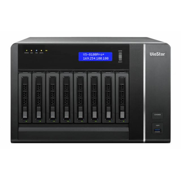 QNAP VS-8140-PRO+-US Intel Core i3-2120 / 2GB RAM/ 2GbE/ 8SATA3/ USB3.0/ 8-Bay Tower NVR for Enterprise