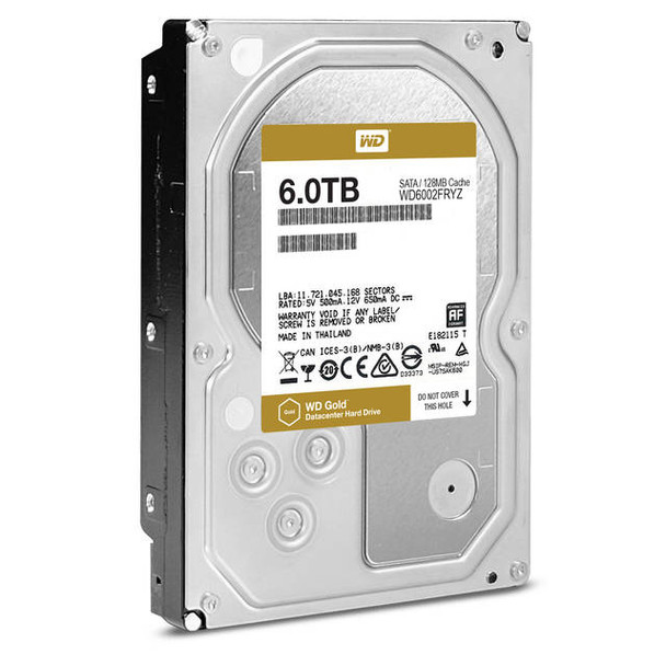 Western Digital Gold WD6002FRYZ 6TB 7200RPM SATA3/SATA 6.0 GB/s 128MB Enterprise Hard Drive (3.5 inch)