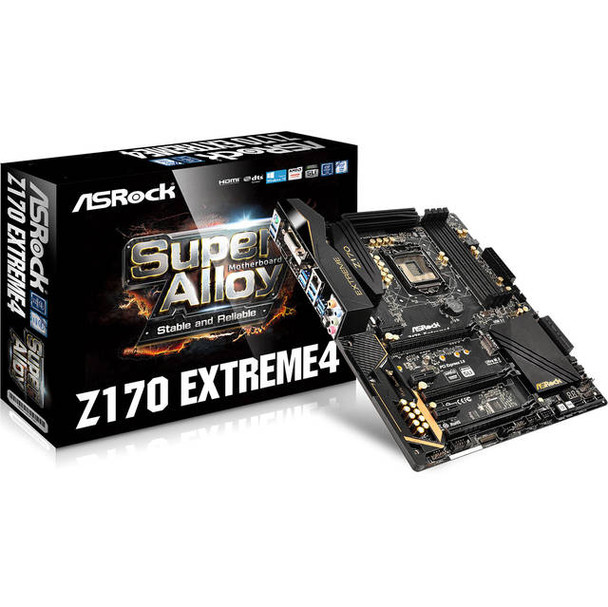 ASRock Z170 EXTREME4 LGA1151/ Intel Z170/ DDR4/ Quad CrossFireX & Quad SLI/ SATA3&USB3.1/ M.2&SATA Express/ A&GbE/ ATX Motherboard