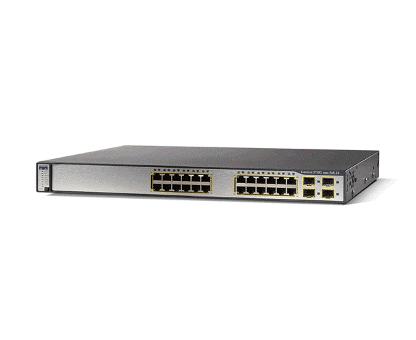 WS-C3750G-24T-S - Cisco Catalyst 3750 24-Port Managed Layer-3 Gigabit Ethernet Network Switch + 4 SFP Standard Multilayer 1U Rackmountable (Refurbished)