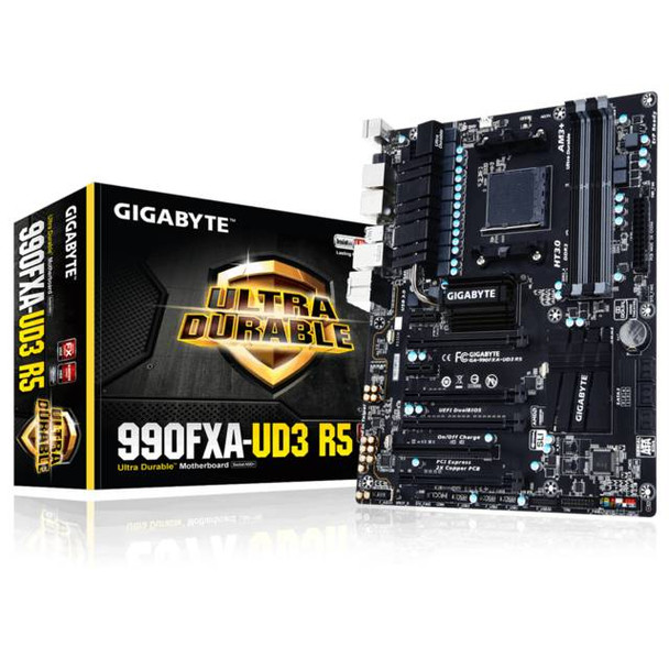 GIGABYTEGA-990FXA-UD3-R5 Socket AM3+/ AMD 990FX/ DDR3/ 2-Way CrossFireX&2-Way SLI/ SATA3&USB3.0/ A&GbE/ ATX Motherboard