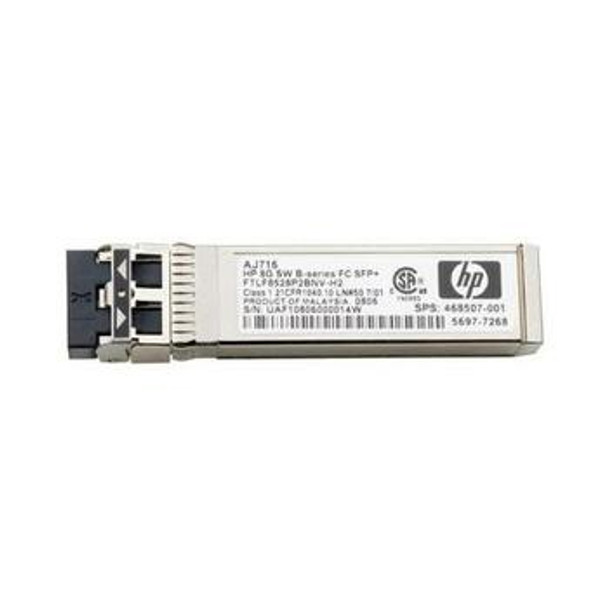 AJ716-63003 HP B-Series AJ716A 8Gbps Short Wave Multi-mode Fiber Channel 300m 850nm Duplex LC Connector SFP+ Transceiver Module