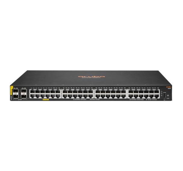 R8N85A#ACC - R8N85A#ACC - HPE Aruba 6000 48G Class4 PoE 4SFP 370W Switch - Switch - Managed - 48 x 10/100/1000 (PoE+) + 4 x Gigabit SFP - side to side airflow - rack-mountable - PoE (370 W)