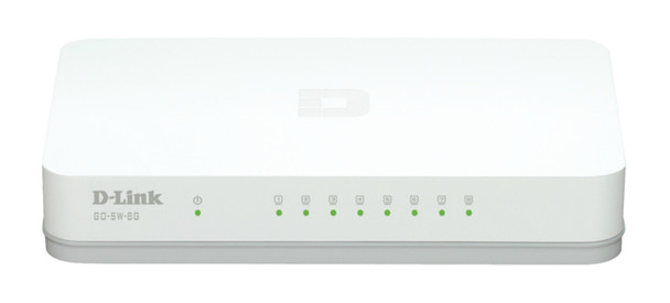 GO-SW-8G/E , D-Link GO-SW-8G/E network switch Unmanaged Gigabit Ethernet (10/100/1000) White