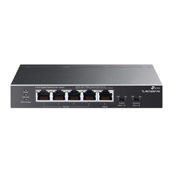 TL-SG1005P-PD , TP-Link TL-SG1005P-PD network switch Gigabit Ethernet (10/100/1000) Power over Ethernet (PoE) Black