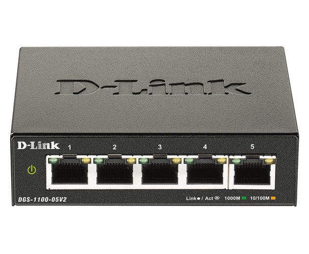 DGS-1100-05V2/E , D-Link DGS-1100-05V2/E network switch Managed L2 Gigabit Ethernet (10/100/1000) Black