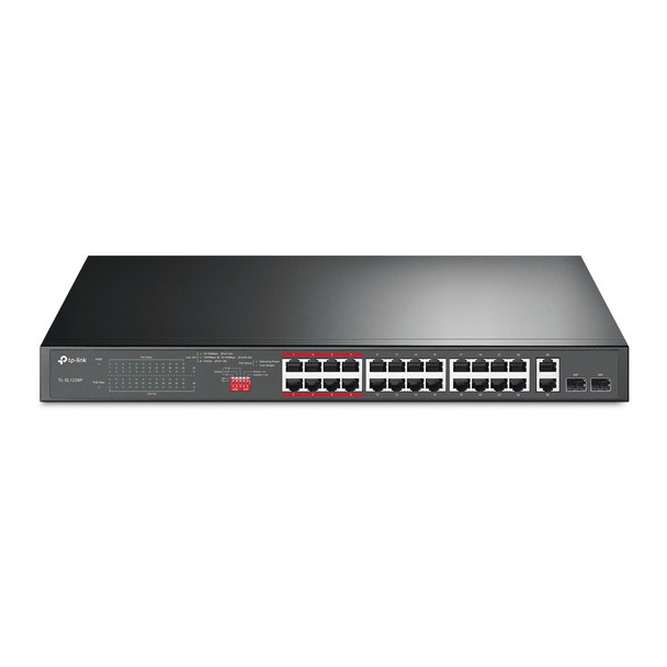 TL-SL1226P(UN) , TP-Link 24-Port 10/100Mbps + 2-Port Gigabit Unmanaged PoE+ Switch