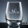 Altamira Monogram Stemless Wine Glass- 10 Fonts