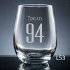 Numero Stemless Wine Glass - 10 fonts