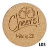 Cheers Cork Coaster Set - 10 Fonts