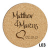 True Love Cork Coaster Set - 10 Fonts