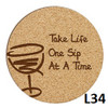Wine Cork Coaster Set - 4 Fonts