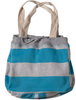 Aqua Striped Sweatshirt Tote