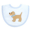 Blue Puppy Bib and Burp Cloth Set