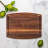 Established - Walnut Arched Wood Cutting Board with Groove