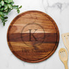 Initial Round Walnut Cutting Board with Groove