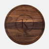 Initial Round Walnut Cutting Board with Groove