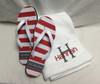 Towel Wrap, Cosmetic Bag  and Flip Flop Set