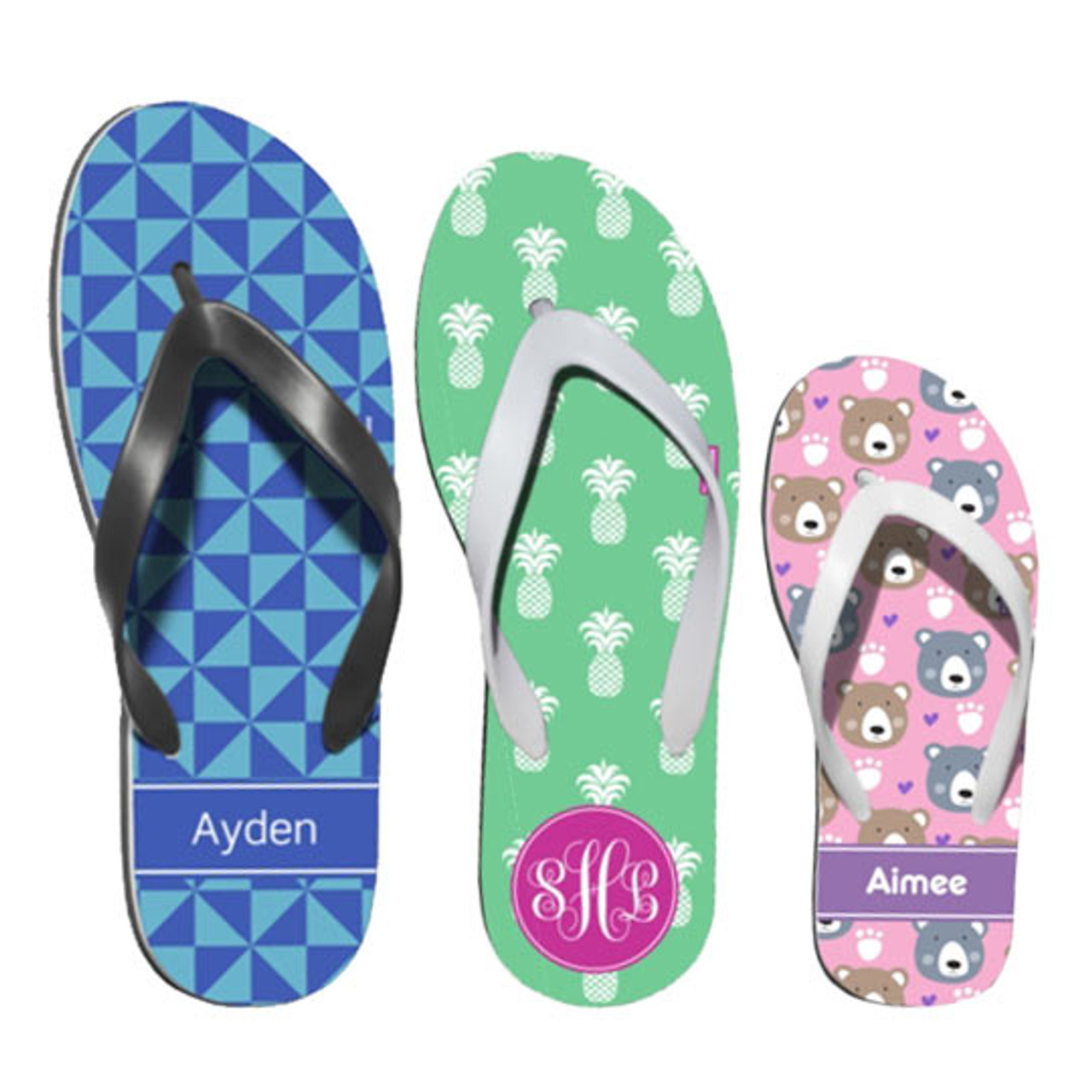 personalized flip flops