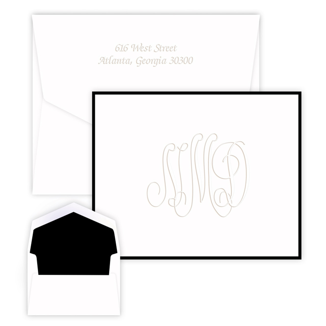 Henley Traditional Monogram Embossed Folded Note Cards