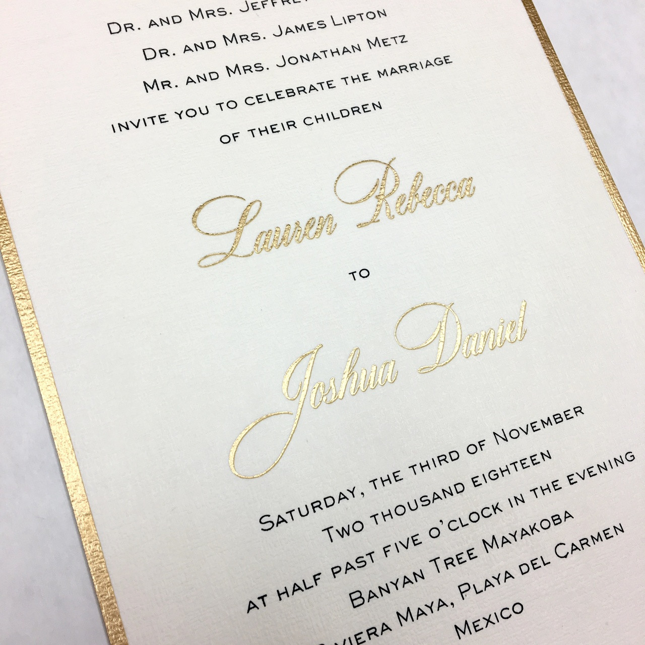 Lauren and Joshua Wedding Invitation NoteworthyNotes